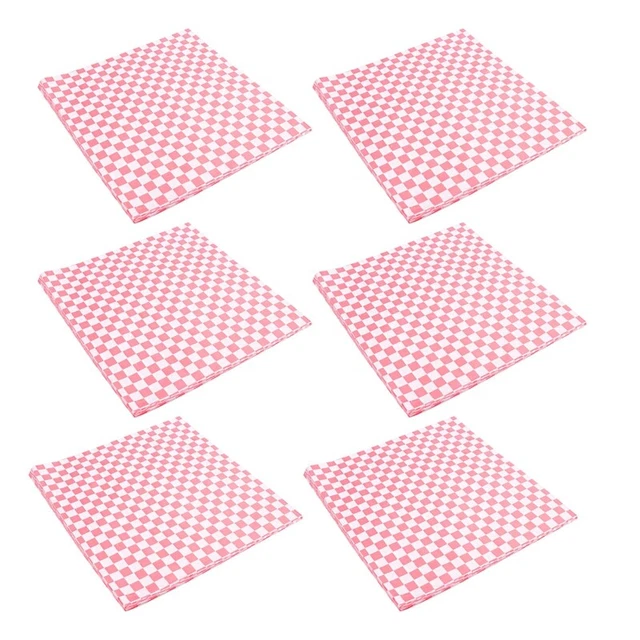 600 PCS Checkered Feinkostgeschaeftkorbzwischenlage-Lebensmittelverpackungs-P2K1