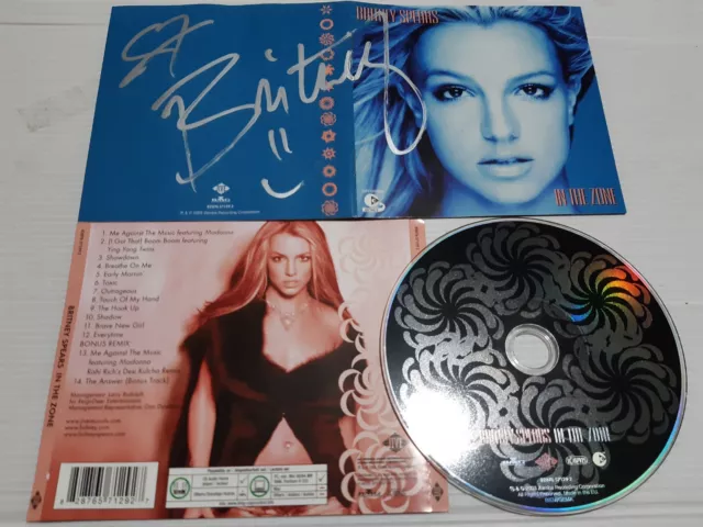 BRITNEY SPEARS autograph cd IN THE ZONE signed live concert PARIS collectors