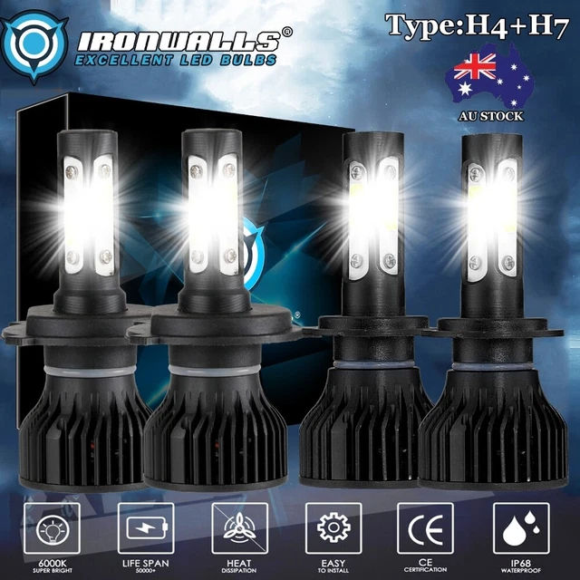 4-sides LED Headlight Globes Bulb High Low Beam For Ford Falcon BA BF FG XR6 XR8