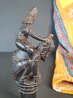 Old Javanese Carved Black Buffalo Horn Kris Handle …beautiful collection and dis 3