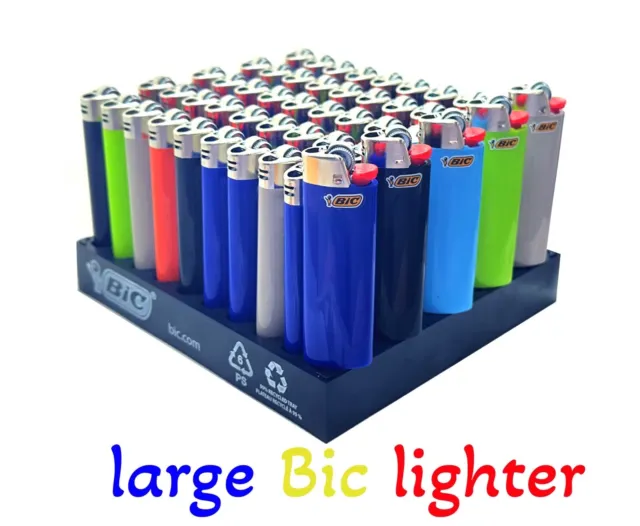 50 X Large Bic Lighters Maxi Cigarette Lighter. FREE SHIPPING