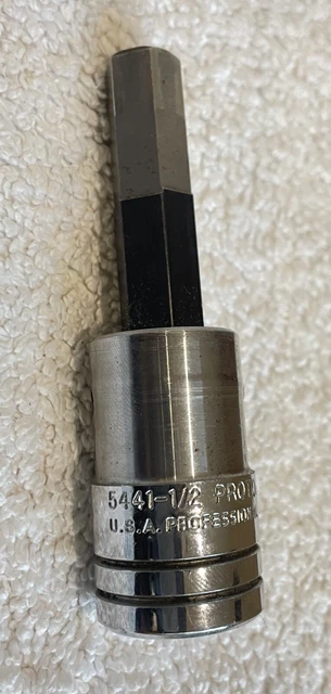 PROTO Professional 5441-1/2, 1/2 Drive Chrome Hex / Allen 1/2" Socket Driver USA