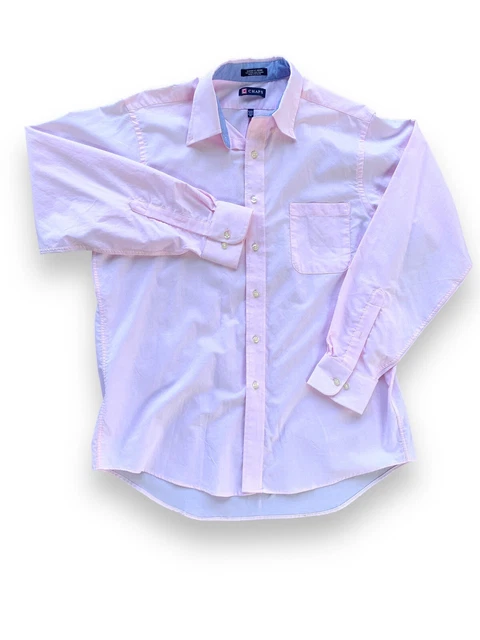 CHAPS Classic Fit Oxford Pink Long Sleeve Button Down Size Large