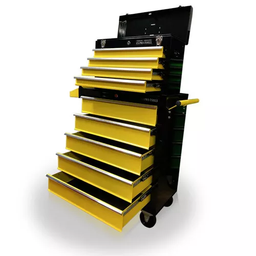 Us Pro Tools Yellow Black Tool Chest Rollcab Steel Box Roller Cabinet Warranty