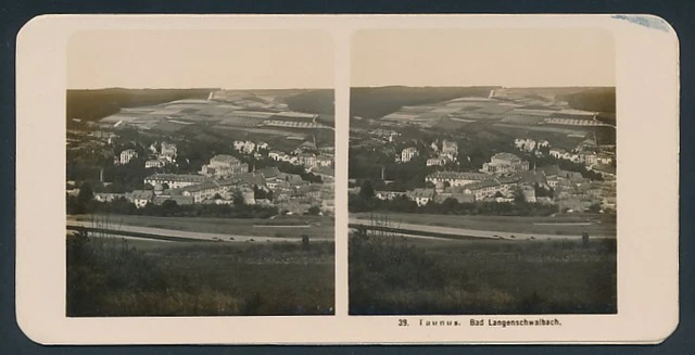 Stereo-Fotografie Fotograf unbekannt, Ansicht Bad Langenschwalbach, Panorama de