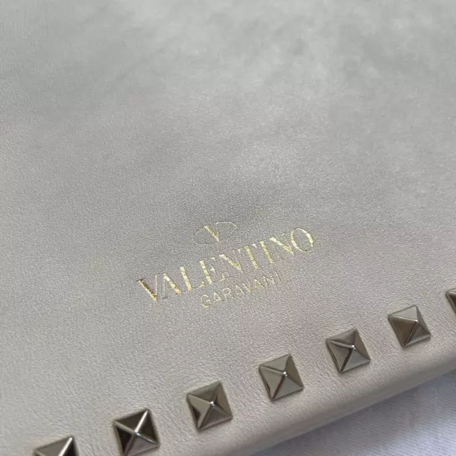 VALENTINO Rockstud Men's Clutch bag Second bag Handbag Leather Authentic