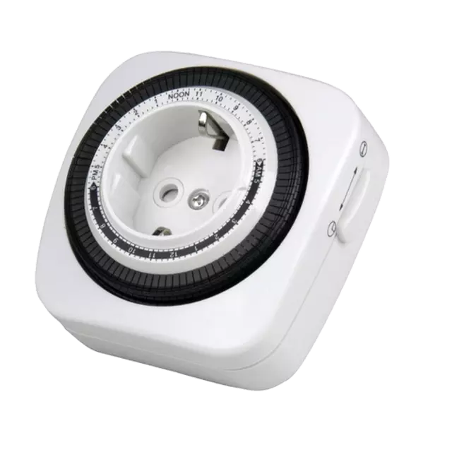 Analogique Jours Minuteur Carré 3600W Blanc Intérieur 15min 2