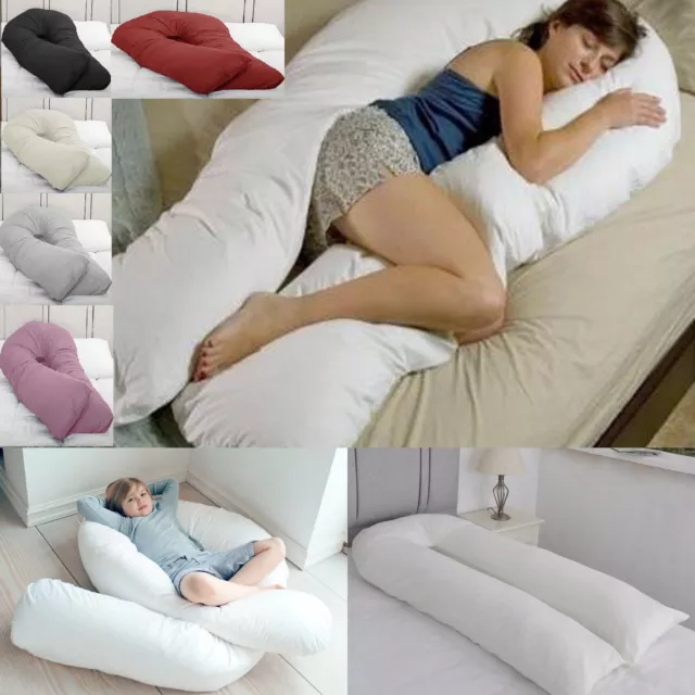 12 FT Long C_U Shaped Full Body Cuddle Maternity Pregnancy Support Pillow, Cover