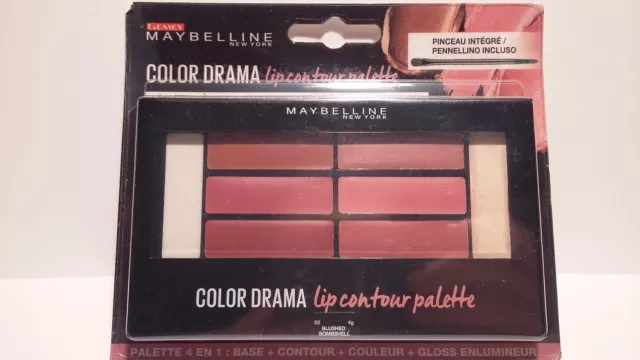 Color Drama Lip Contour Palette 02 Blushed Bombshell Gemey Maybelline New York