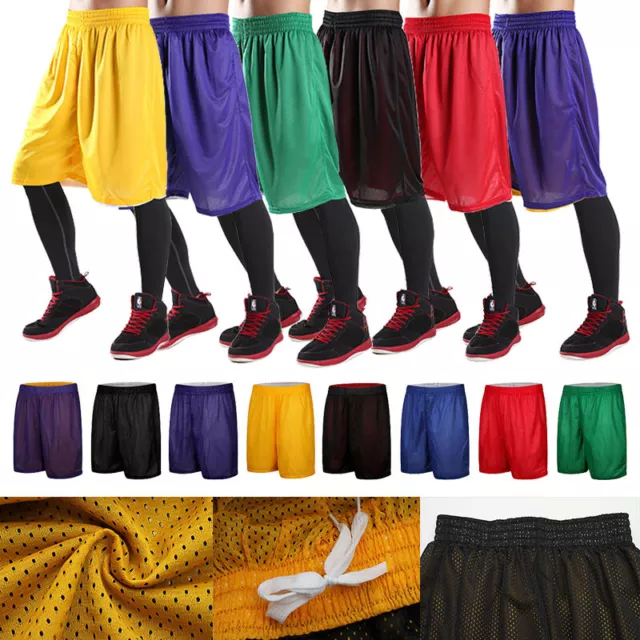 Mens Athletic Jersey Mesh Shorts Gym Workout Basketball Fitness S-2Xl Quick Dry 2