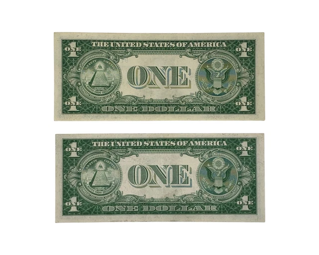 Series 1935E & 1935C 1$ Dollar Silver Certificate Note Blue Seal Good Circulated 2