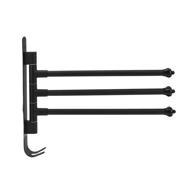 Space-Saving Swivel Towel Rack Steel Black Swivel Towel Rack For Kitchen Dining
