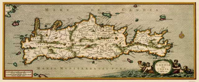 Crete Greece - Visscher 1680 - 23.00 x 55.56