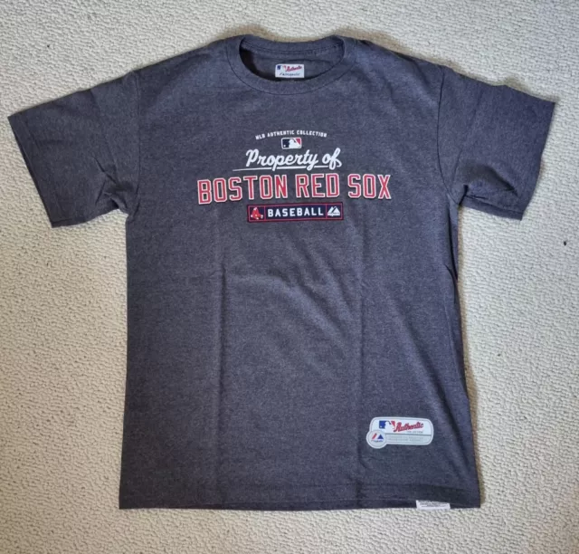 T-Shirt Boston Red Sox Majestic Authentic Baseball NEU Farbe grau