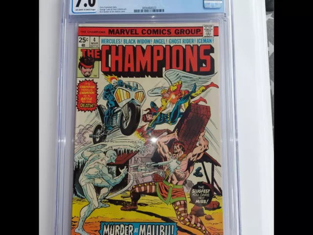 Comic cgc the champions #4 grade 7.0 . Ghost rider, Black Widow ,Hercules, X-men