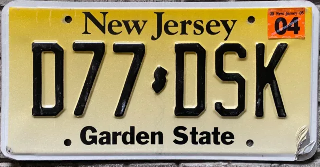 Targa ORIGINALE auto Stato NEW JERSEY “Garden State” viaggio USA Stati Uniti