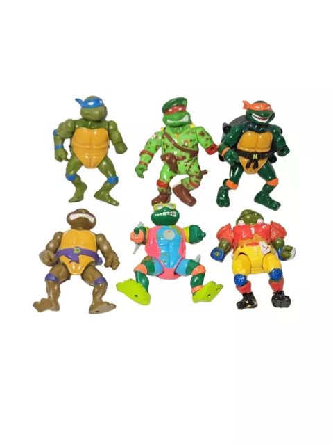 Lot Of 6 Teenage Mutant Ninja Turtles TMNT Figures 1988-1991 All Have Issues VTG