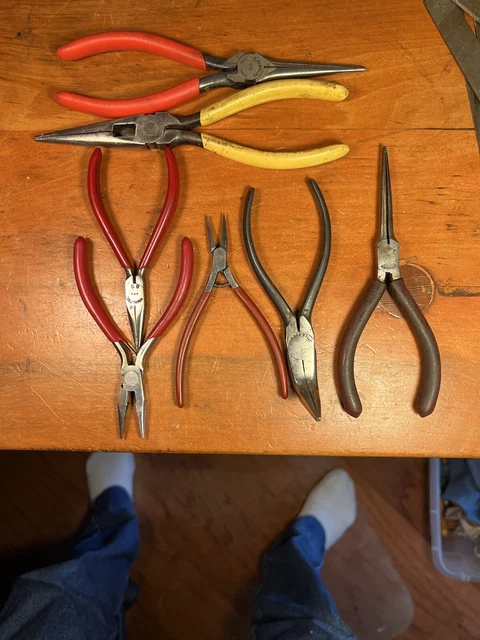 7 NEEDLE NOSE PLIERS, All USA, Utica, Crescent , Sears, Kraeuter Jeweler Watch