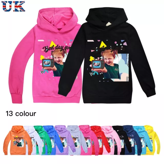 Kids  A for adley Print Casual Hoodie Hooded Sweatshirt Jumper Top Age 2-13
