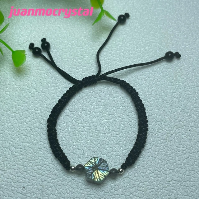 2pc Natural labradorite crystal snowflake bracelet quartz reiki healing