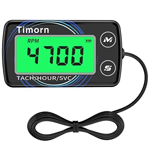 Small Engine Tachometer Hour Meter: Digital Inductive Waterproof Tiny Tach Me...
