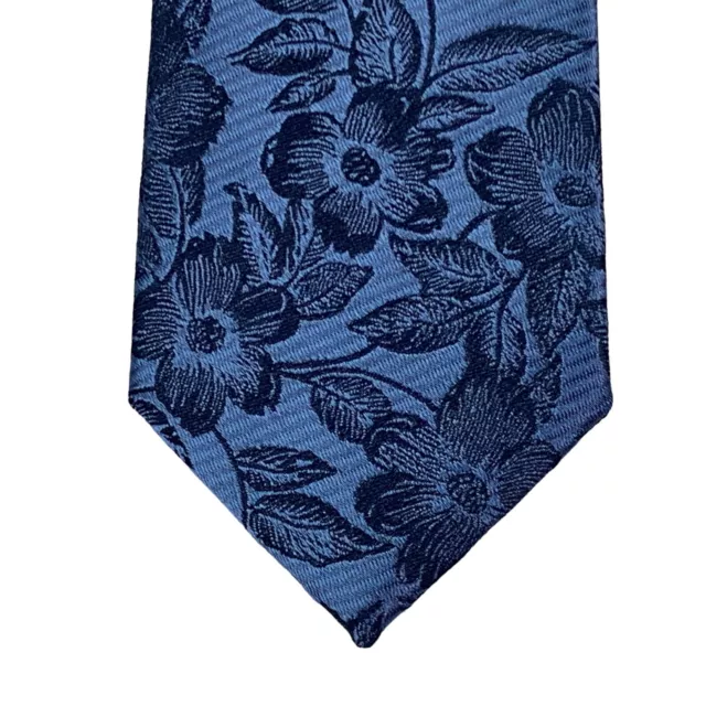 Bar III Mens Nelson Skinny Floral Neck Tie Blue 2.5"