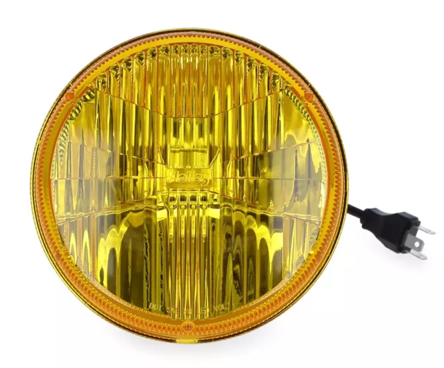 Holley Retrobright 5700K Yellow LED 7" Round Head Light Pair For Classic Auto