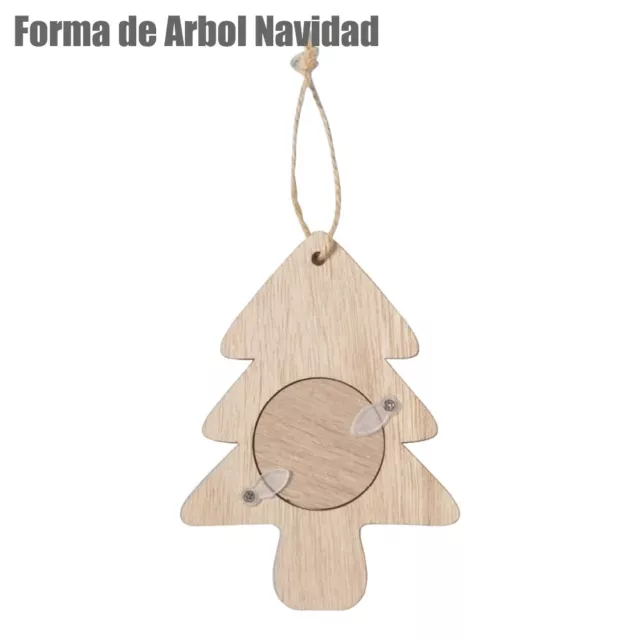 Colgante Accesorios árbol de Navidad, madera con foto personalizada KIT 3 Piezas 2