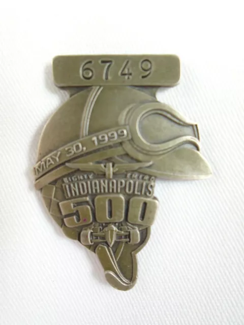 1999 Indianapolis 500 6749 Silver Pit Badge A.J. Foyt Kenny Brack Indy500