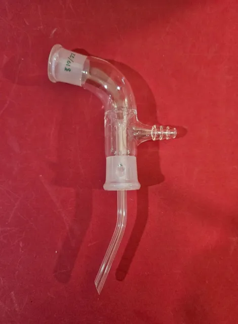Chemglass  105 Degree Vacuum Take Off With Stem / Hooks 19/22 Joints       1478A