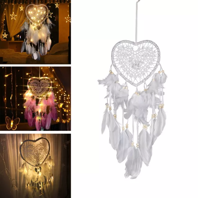 Dream Catcher Dreamcatcher Feather Bedroom Hanging Decor with String Lights