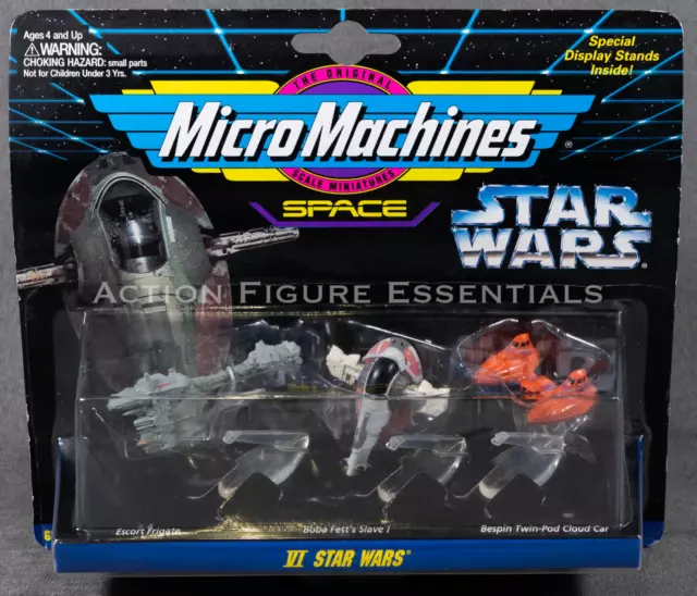 Star Wars Micro Machines VI fregata di scorta Boba Fett Slave-1 auto cloud 1996 MOC