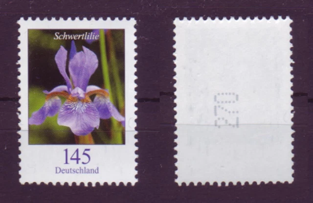 Bund 2507 RM mit gerade Nummer Schwertlilie 145 C postfrisch mit Streifengummi Y