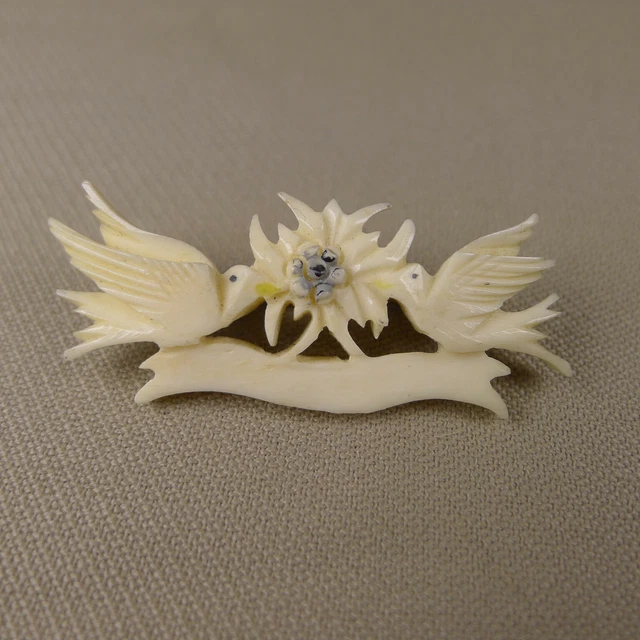 Ancienne Broche Oiseau en argent Art Nouveau Antique