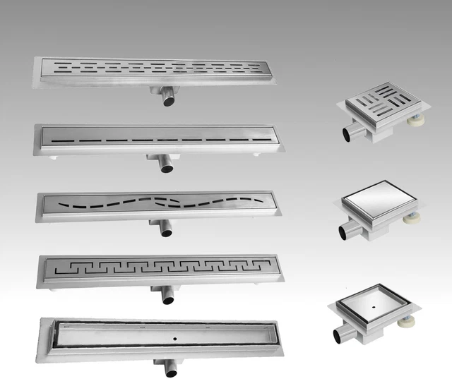 SHOWER GUTTER FLOOR drain stainless steel tileable siphon drain gutter