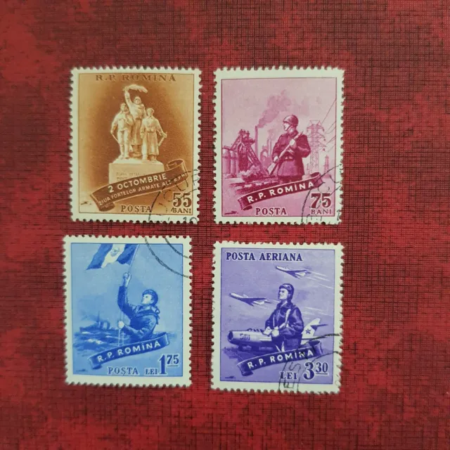 Briefmarken Rumänien 1958, Michel 1734-1737,  Armee, gestempelt, komplett