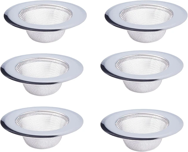 6 piezas colador de fregadero de cocina, colador de drenaje de fregadero de cocina, drenaje de acero inoxidable C