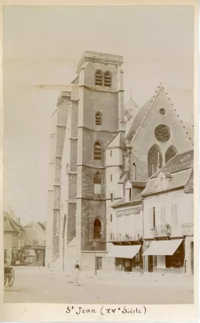 France, Dijon, Eglise St. Jean  Vintage print.  Tirage albuminé  10x15,5