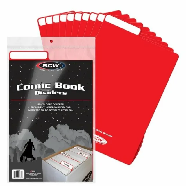 1x Comic Book Dividers - Pack of 25 Red Dividers (1-CD-RED)