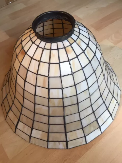 Beautiful Tiffany Style Brass And Glass Lamp Shade