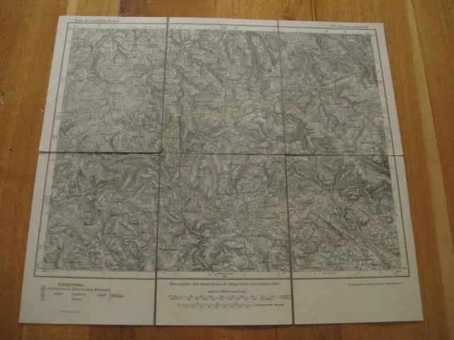 alte Landkarte Nr.493 Johanngeorgenstadt von 1908 Graslitz Falkenstein Platten