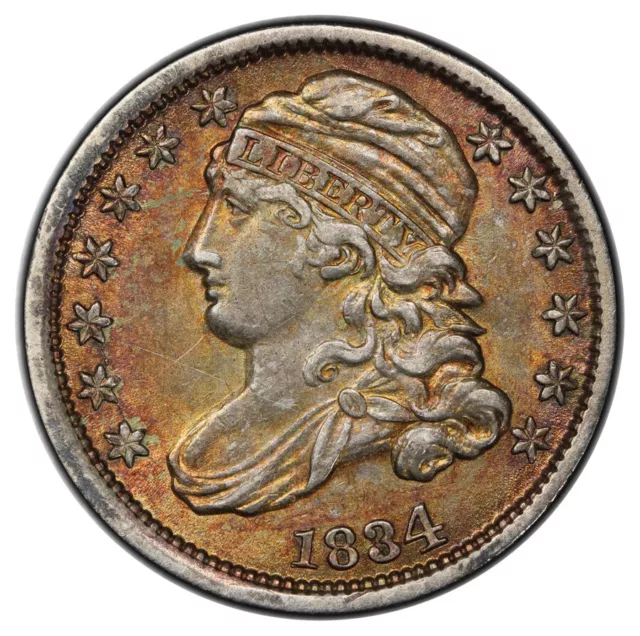 1834 JR-1 10C Large 4 Capped Bust Dime PCGS AU55