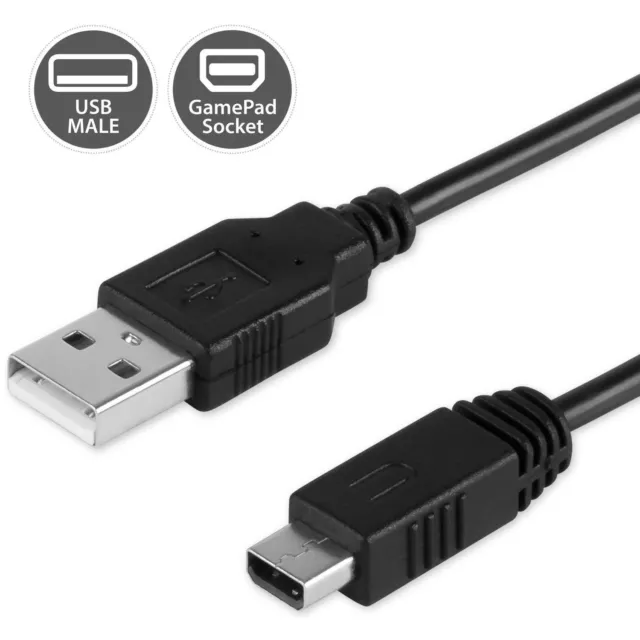 USB Charger Data Sync Lead Cable for Nintendo Wii U Gamepad Controller 3