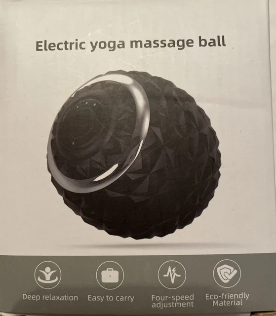 Electric Yoga Vibrating Massage Ball, Sports, Exercise Ball Roller, 4 Speed