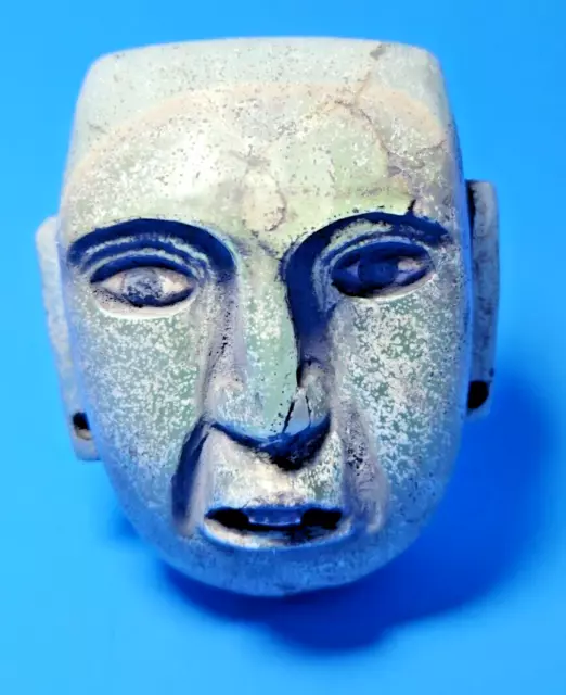 Pre-Columbian Mixtec Alabaster Stone  Pendant Mask