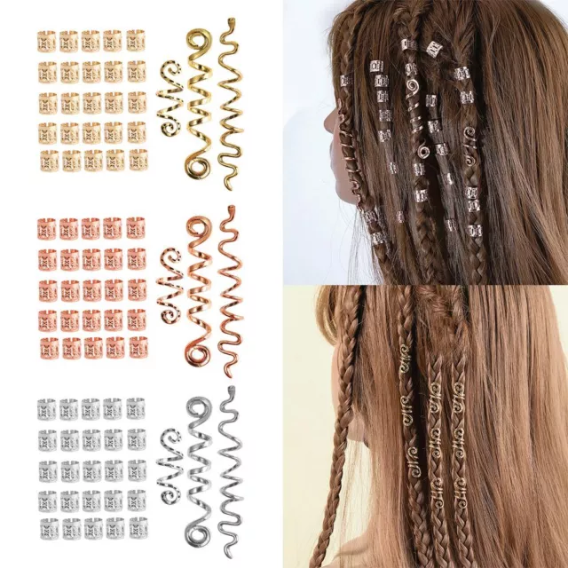 Braid Hair Buckles Dreadlocks Hair accessories Tube Clips Spiral Beads Rings