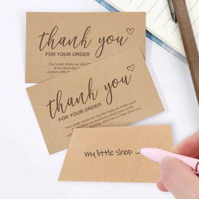 postale "Merci pour votre commande" Merci beaucoup. Étiquette de salutation
