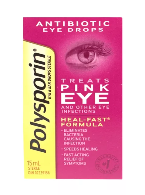 Polysporin Antibiotic Eye Drops Pink Eye 15ml