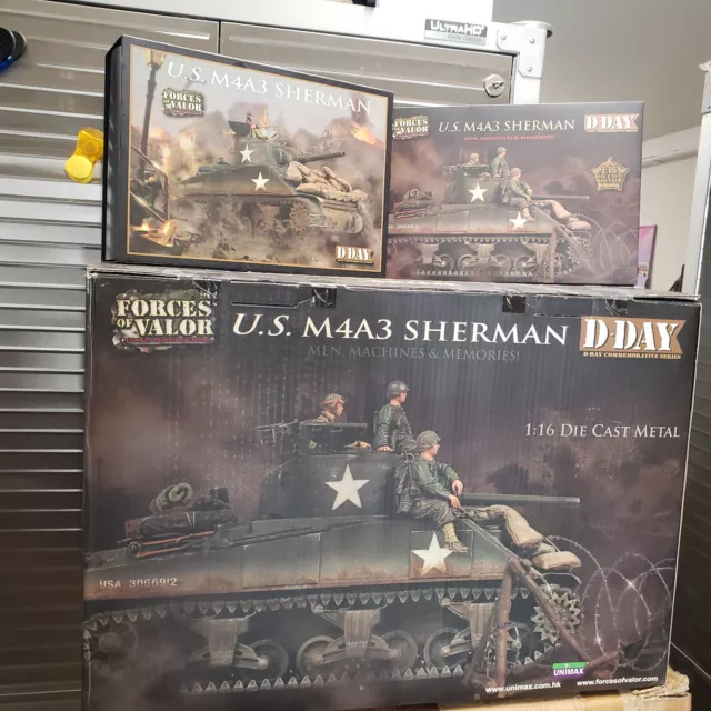Forces of Valor 1:18 D-DAY U.S. M4A3 SHERMAN Tank BOXES (Boxes Only)