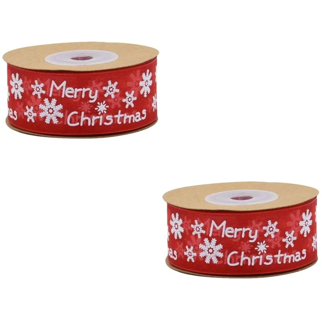 2 Rollen von 20m Weihnachten Ribbon Festliche Party Dekor Geschenk